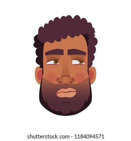 African american man icon. Face of African man vector illustrations.