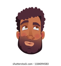 African american man icon. Face of African man vector illustrations.