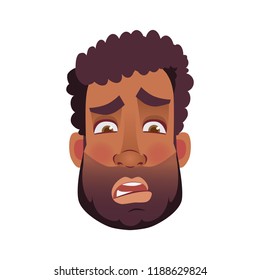 African american man icon. Face of African man vector illustrations.