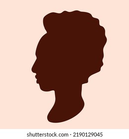 African american man in profile. Side view. Young handsome guy silhouette. Vector illustration