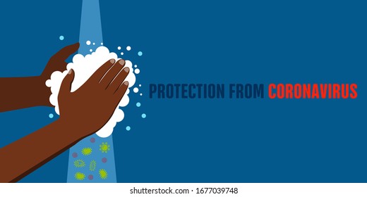 African american man washing hands protection from coronavirus.. Washing hands rubbing with soap man for corona virus prevention, hygiene to stop spreading coronavirus.