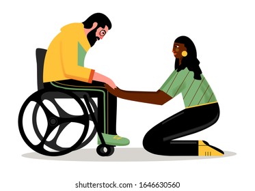 African American with a man in a wheelchair