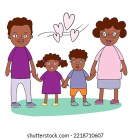 African american mother, father, daughter and son portrait