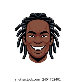 African American portrait vector. head portrait. icon. eps 