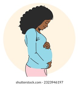 African american pregnant young woman