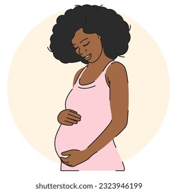 African american pregnant young woman