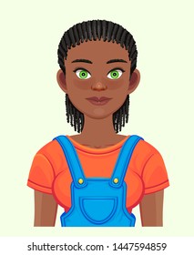 African American pretty girl. Vector Illustration. Great for avatars