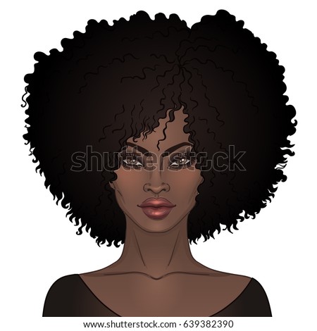 African American Pretty Girl Vector Illustration Stock 