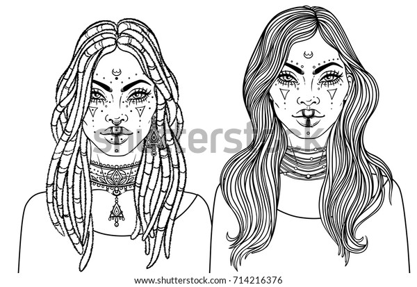 African American Pretty Girl Vector Illustration Stock