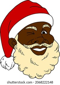 African American Santa Claus Cartoony Style