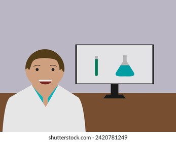 African American scientist and inventor day flat design