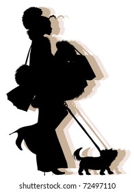  african american shopping girl silhouette (also available jpeg version)