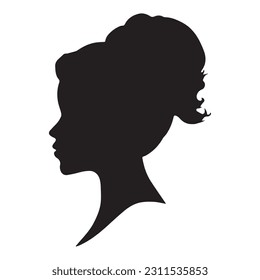 Silhouette lateral afroamericana con el pelo rizado y la hermosa cara y la nariz