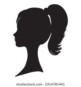 Silhouette lateral afroamericana con el pelo rizado y la hermosa cara y la nariz