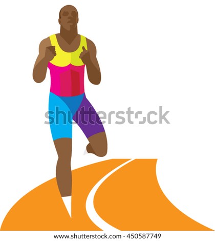 African American sprinter wins his race