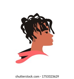 african american woman against racial discrimination black lives matter concept social problems of racism portrait vector illustration