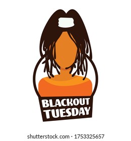 african american woman against racial discrimination black lives matter blackout tuesday concept social problems of racism portrait vector illustration