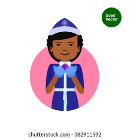 African American woman with Christmas ball