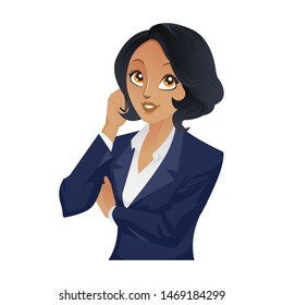 African american woman executive talking on the phone isolated