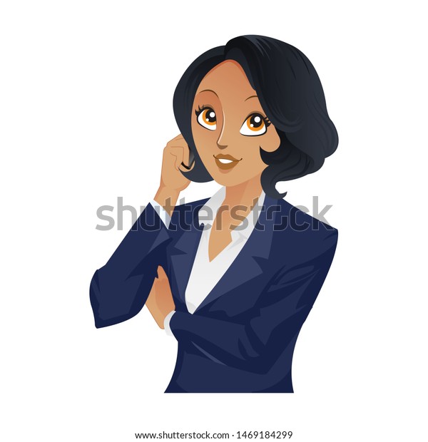 African American Woman Executive Talking On Stock Vector (Royalty Free ...