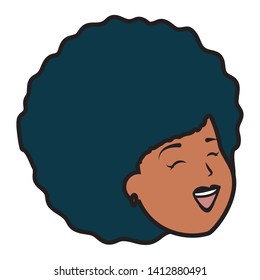 african american woman face on white background