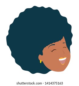 african american woman face on white background