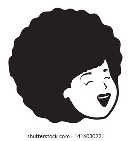 african american woman face on white background