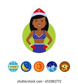 African American woman in fancy dress