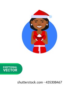 African American woman holding snow