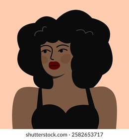 african american woman illustration, black woman with afro hair, vector