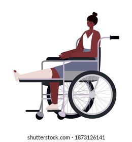 african american woman on wheelchair vector illustration design