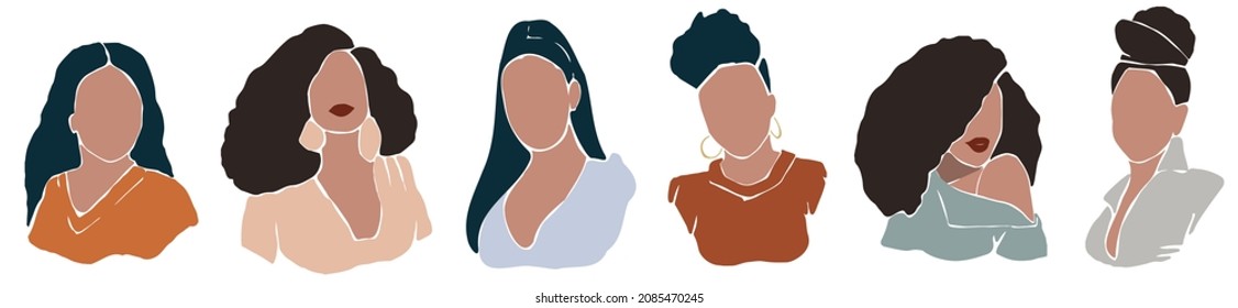 African American Woman Portrait. Abstract Painterly Silhouette. Vector Fashion Illustration.