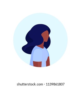 african american woman profile avatar isolated female cartoon character portrait flat vector illustration