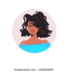 african american woman profile avatar beautiful girl face female cartoon character portrait vector illustration