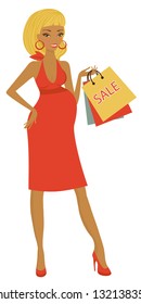 African American woman shopping for her upcoming baby