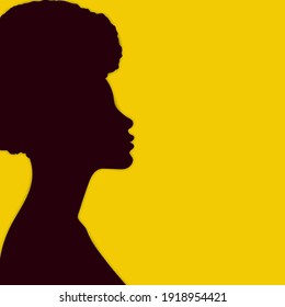 African American woman. Silhouette of a young girl. Vector illustration