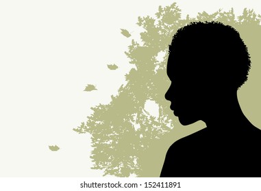 African American Woman and Tree Motif