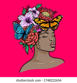 Mujeres afroamericanas con flores