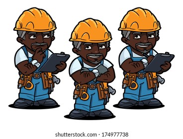 african american worker set