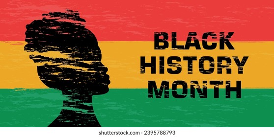 African Americans Black history month celebrate. Template for background, banner, card, poster. African American History. Black history month grunge banner.