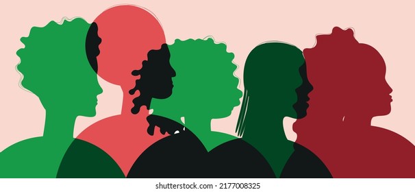 African Americans celebrate Independence Day, color flat vector stock illustration with people on parade, Juneteenth activities