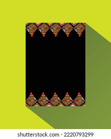 African ancient colorful motif, greetings card design concept