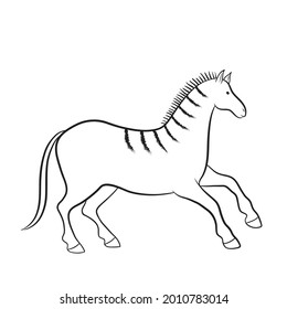 Dibujo africano antiguo. Ilustración vectorial de caballo africano sobre fondo blanco