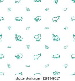 african animal icons pattern seamless white background. Included editable outline elephant, hippopotamus, giraffe, drum icons. african icons for web and mobile.
