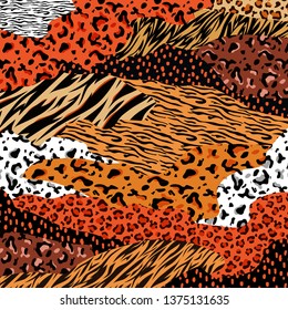 African animal prints background vector