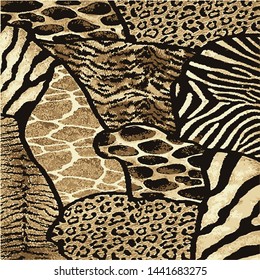 African animal prints background vector
