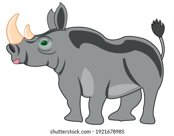 African Animal Rhinoceros Type Side Stock Vector (Royalty Free ...