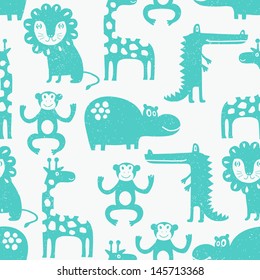 african animal seamless background