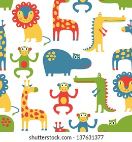 african animal seamless pattern