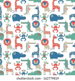 african animal seamless pattern 